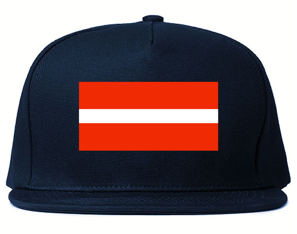 Latvia Flag Country Printed Snapback Hat Cap Navy Blue