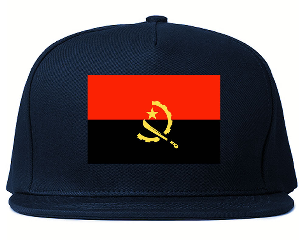 Angola Flag Country Printed Snapback Hat Cap Navy Blue