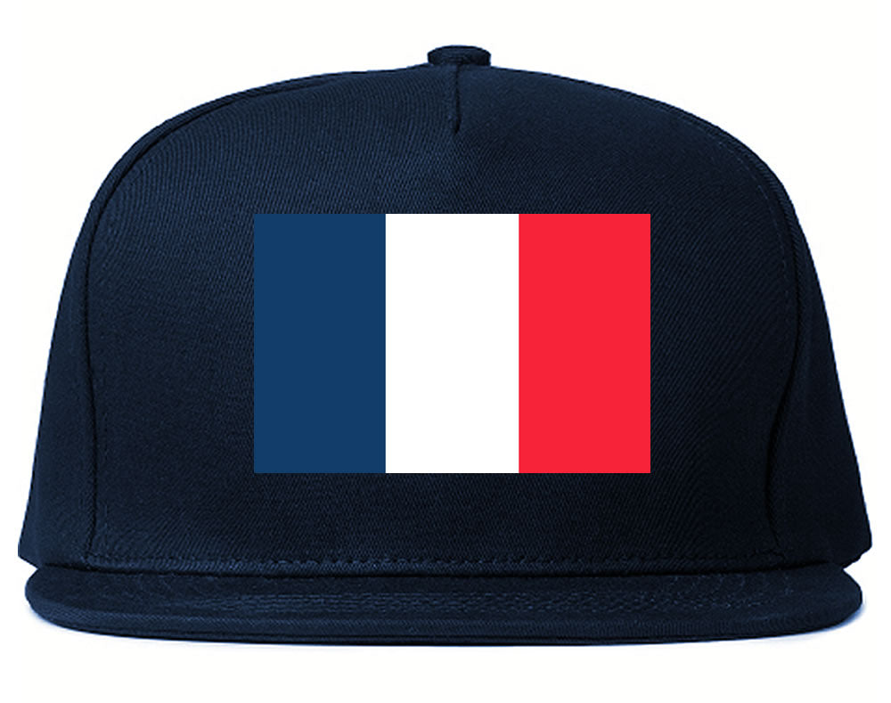 France Flag Country Printed Snapback Hat Cap Navy Blue