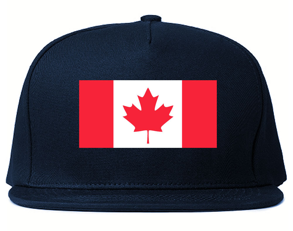 Canada Flag Country Printed Snapback Hat Cap Navy Blue