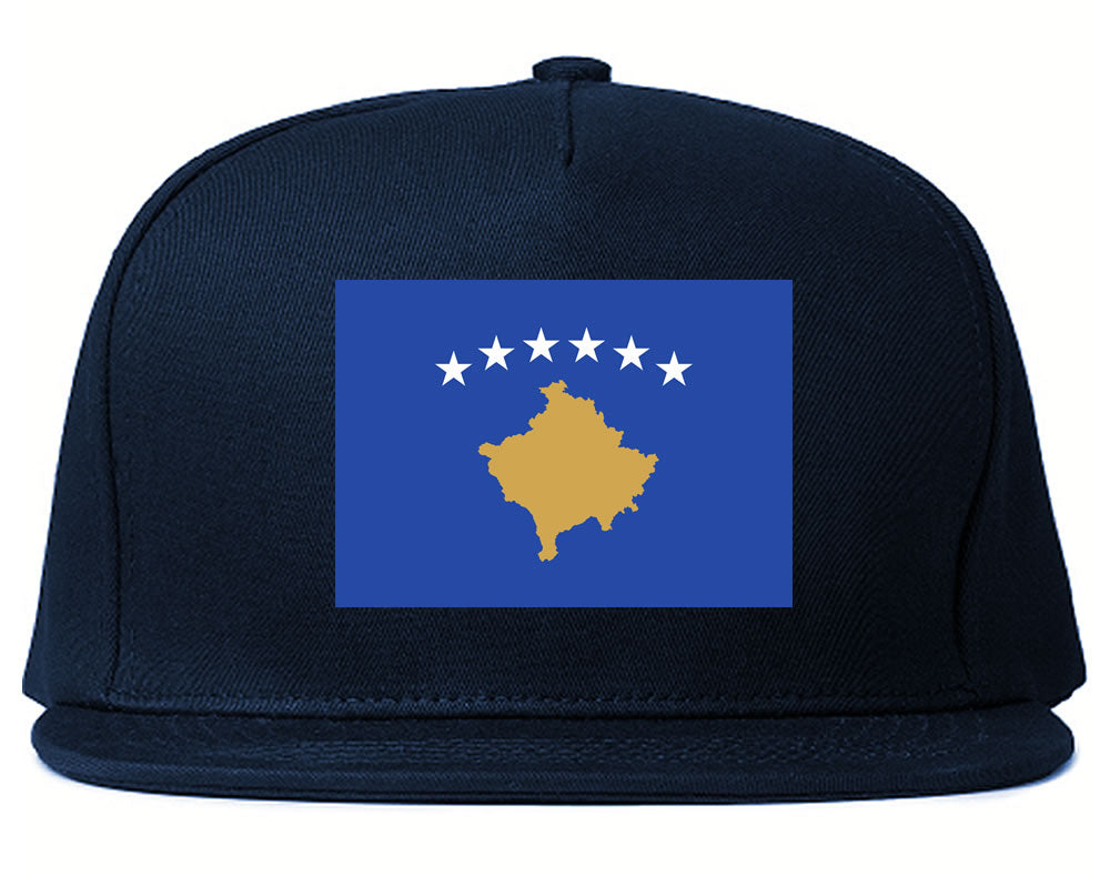 Kosovo Flag Country Printed Snapback Hat Cap Navy Blue