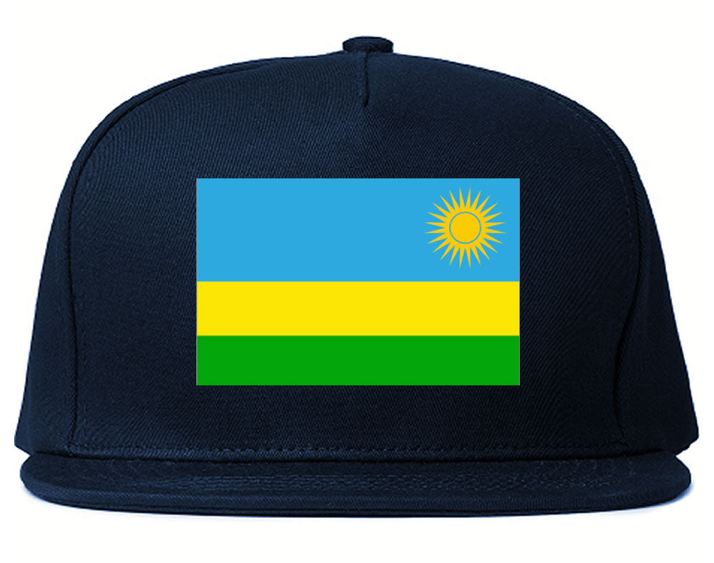 Rwanda Flag Country Printed Snapback Hat Cap Navy Blue