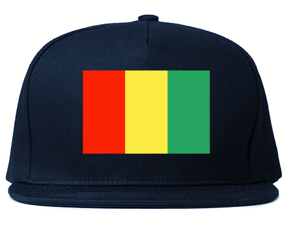 Guinea Flag Country Printed Snapback Hat Cap Navy Blue