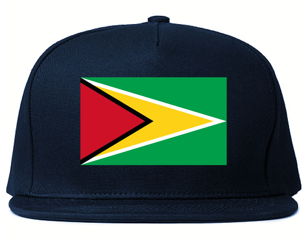 Guyana Flag Country Printed Snapback Hat Cap Navy Blue