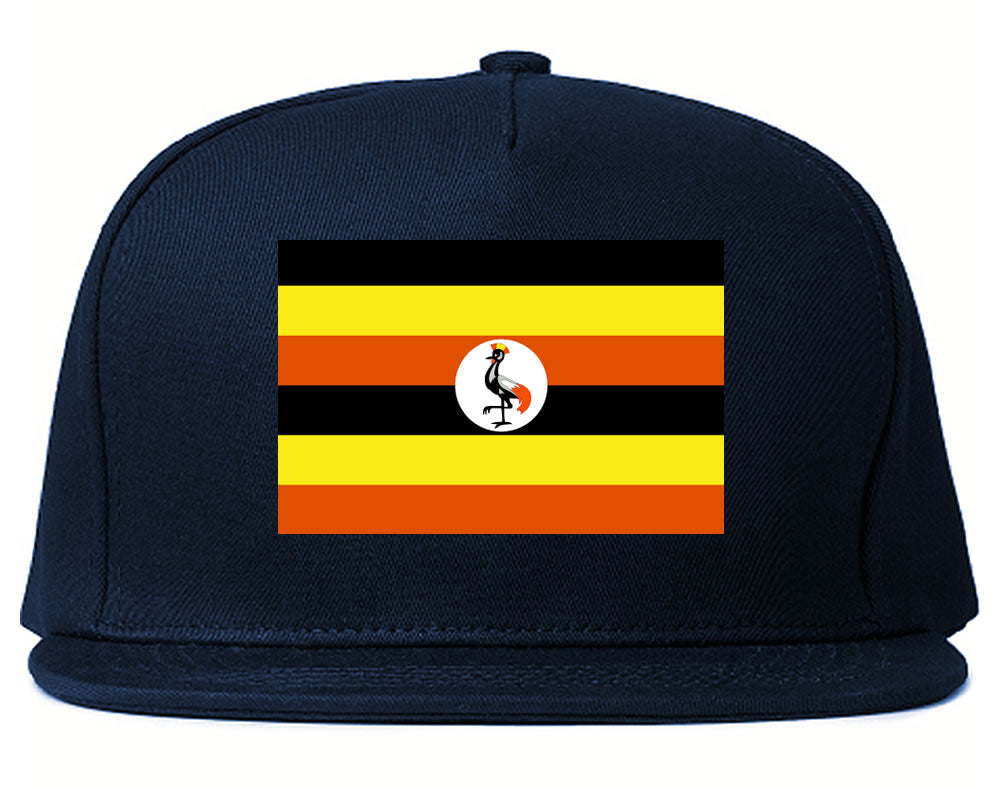 Uganda Flag Country Printed Snapback Hat Cap Navy Blue