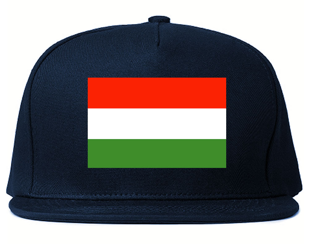 Hungary Flag Country Printed Snapback Hat Cap Navy Blue