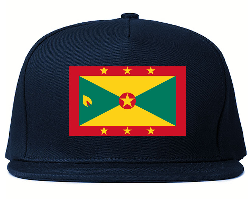 Grenada Flag Country Printed Snapback Hat Cap Navy Blue