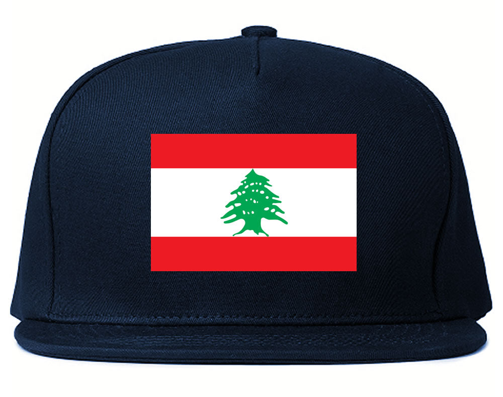 Lebanon Flag Country Printed Snapback Hat Cap Navy Blue