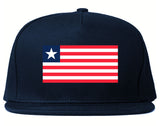 Liberia Flag Country Printed Snapback Hat Cap Navy Blue