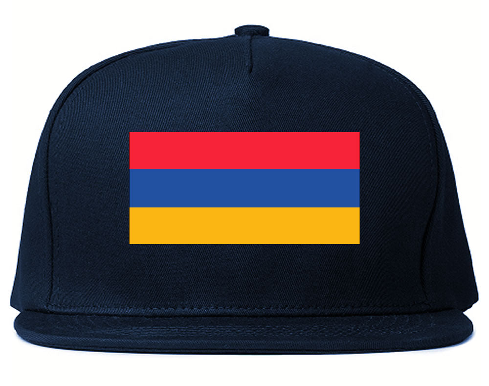 Armenia Flag Country Printed Snapback Hat Cap Navy Blue