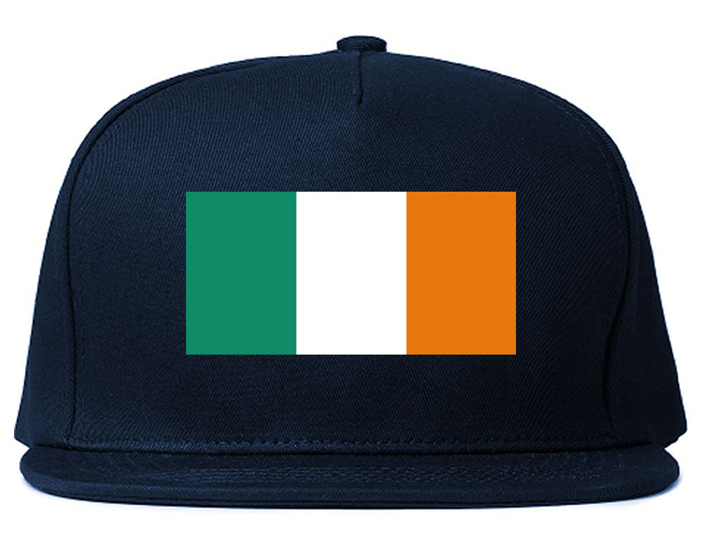 Ireland Flag Country Printed Snapback Hat Cap Navy Blue