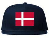 Denmark Flag Country Printed Snapback Hat Cap Navy Blue