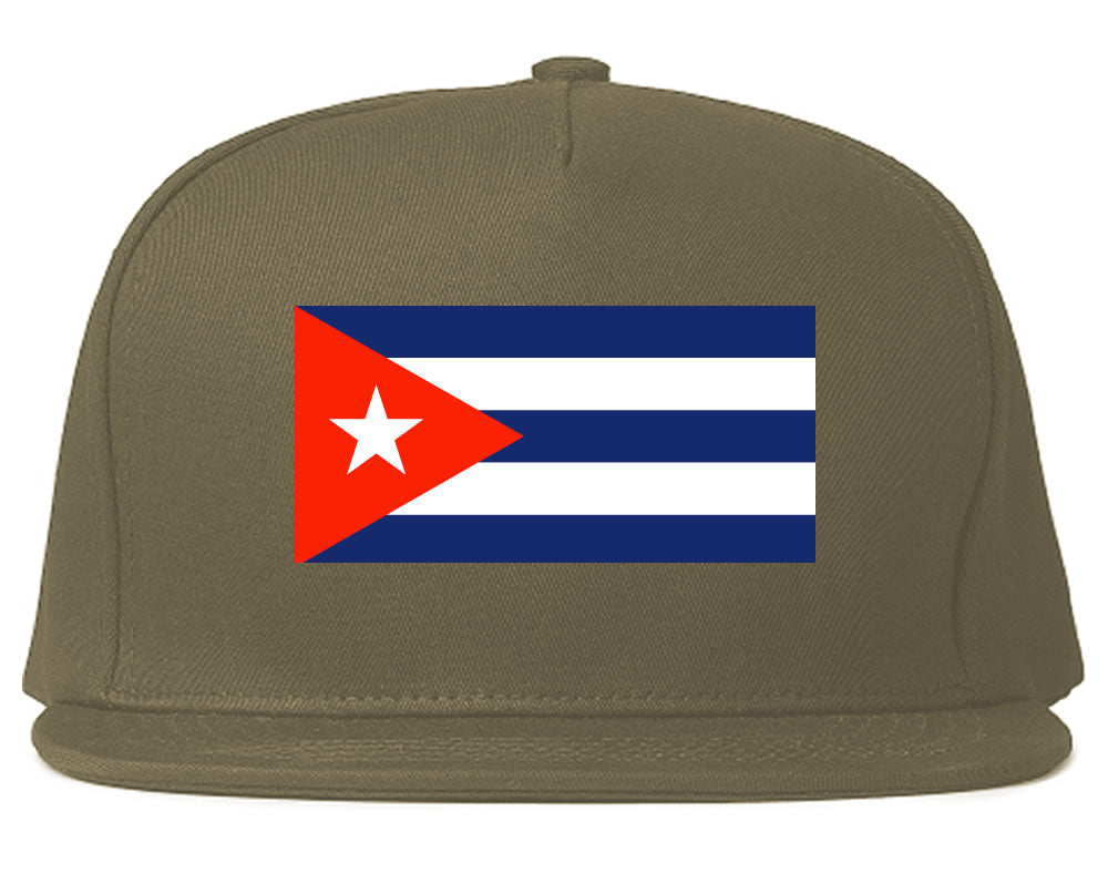 Cuba Flag Country Printed Snapback Hat Cap Grey