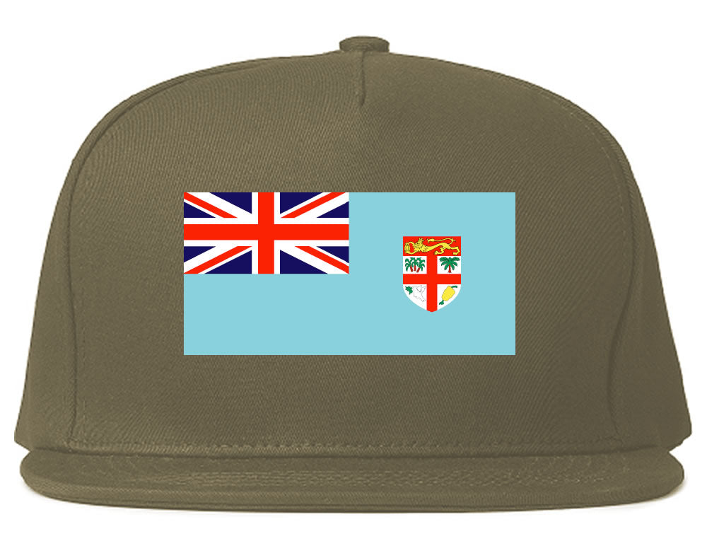 Fiji Flag Country Printed Snapback Hat Cap Grey