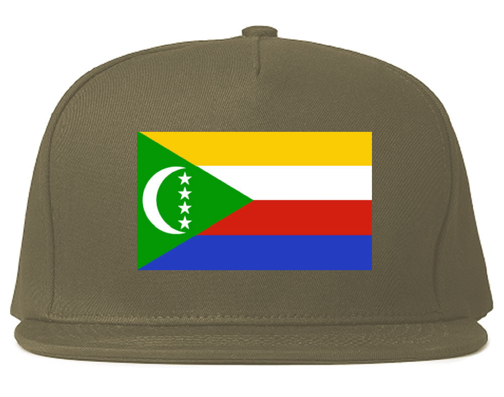 Comoros Flag Country Printed Snapback Hat Cap Grey