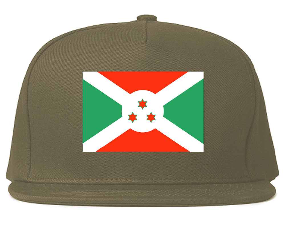 Burundi Flag Country Printed Snapback Hat Cap Grey