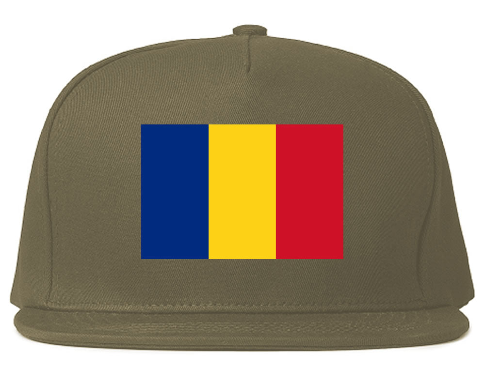 Romania Flag Country Printed Snapback Hat Cap Grey
