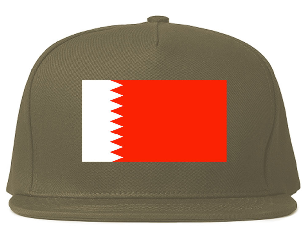 Bahrain Flag Country Printed Snapback Hat Cap Grey