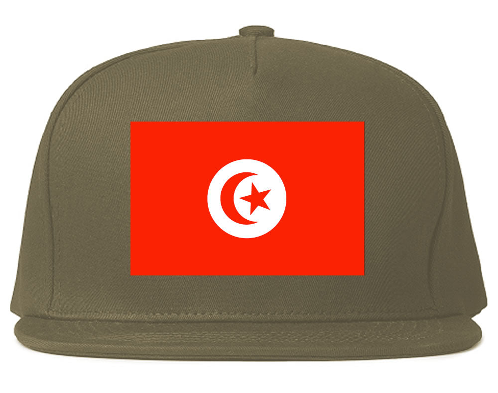 Tunisia Flag Country Printed Snapback Hat Cap Grey