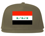 Iraq Flag Country Printed Snapback Hat Cap Grey