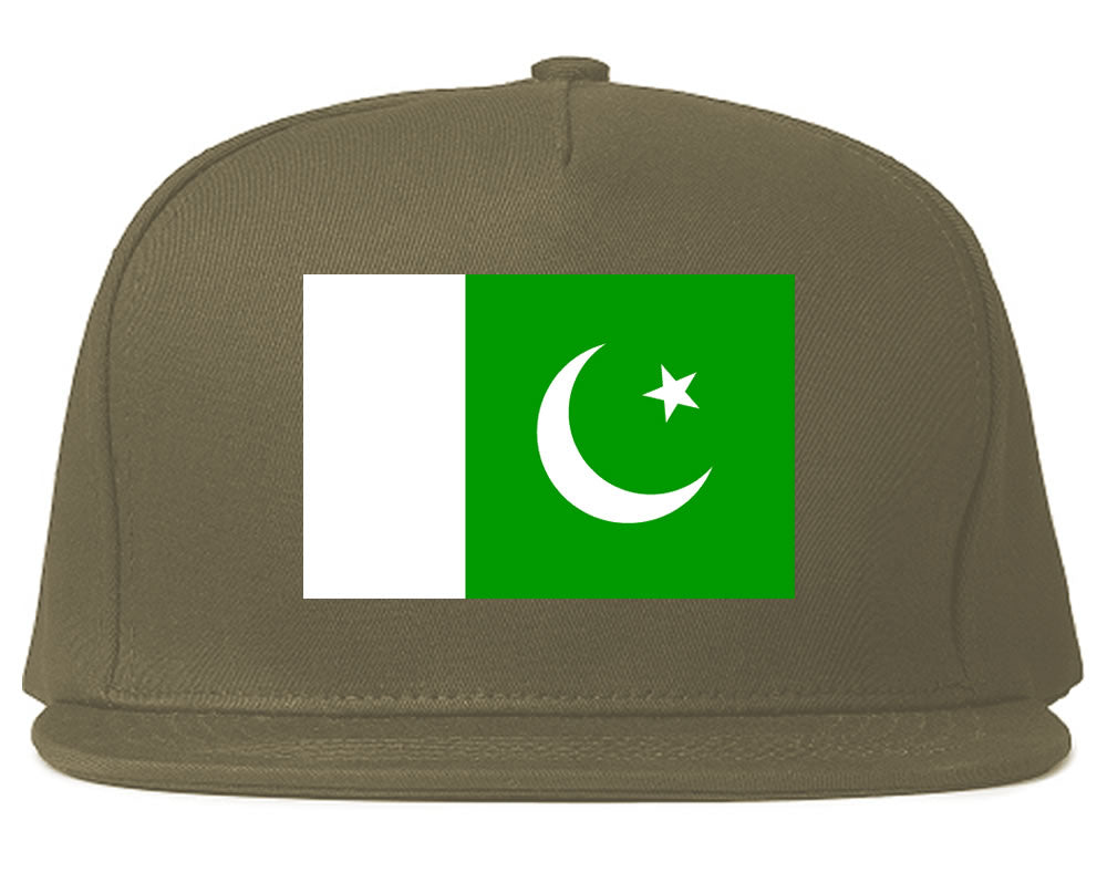 Pakistan Flag Country Printed Snapback Hat Cap Grey