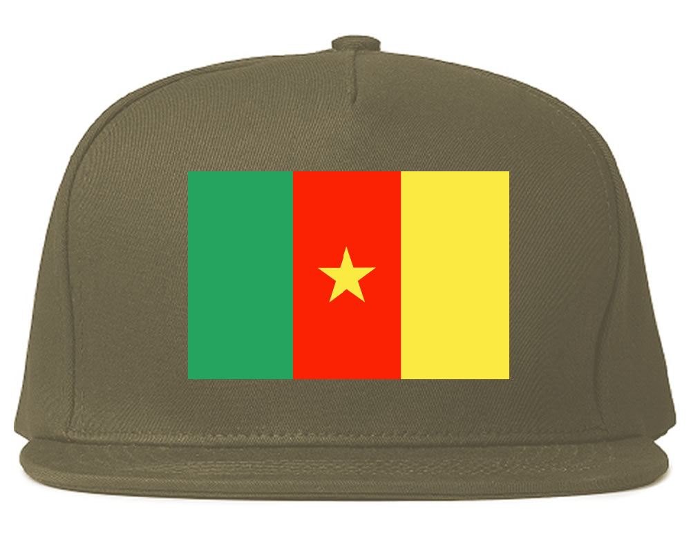 Cameroon Flag Country Printed Snapback Hat Cap Grey