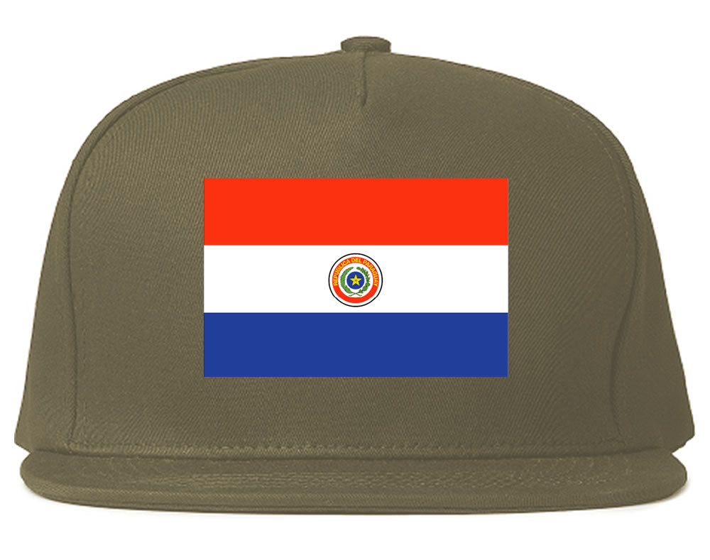 Paraguay Flag Country Printed Snapback Hat Cap Grey