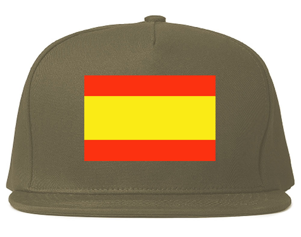 Spain Flag Country Printed Snapback Hat Cap Grey