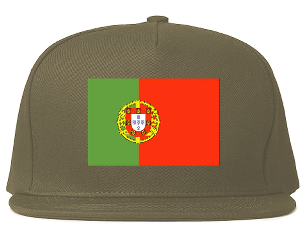 Portugal Flag Country Printed Snapback Hat Cap Grey