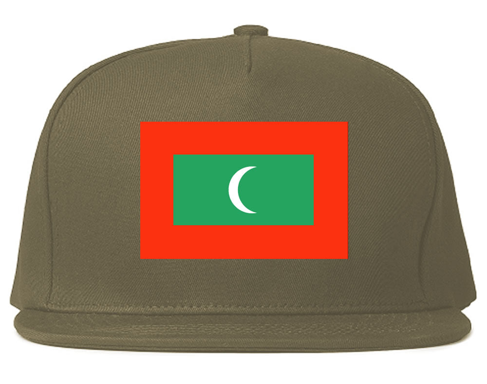 Maldives Flag Country Printed Snapback Hat Cap Grey