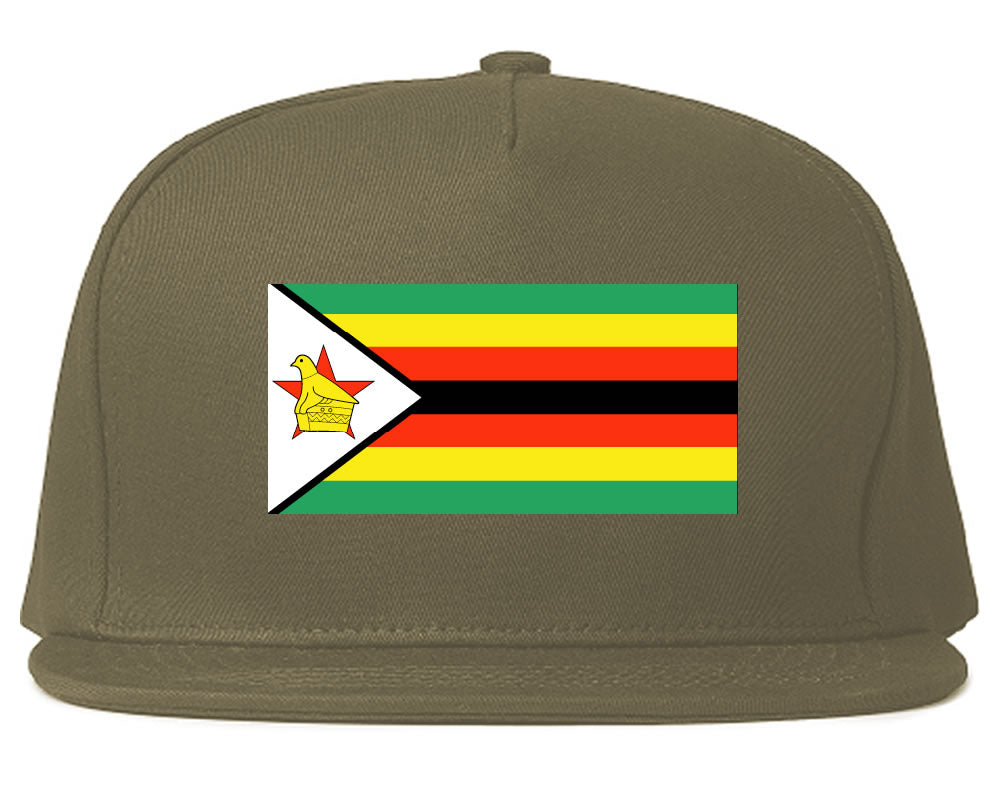 Zimbabwe Flag Country Printed Snapback Hat Cap Grey