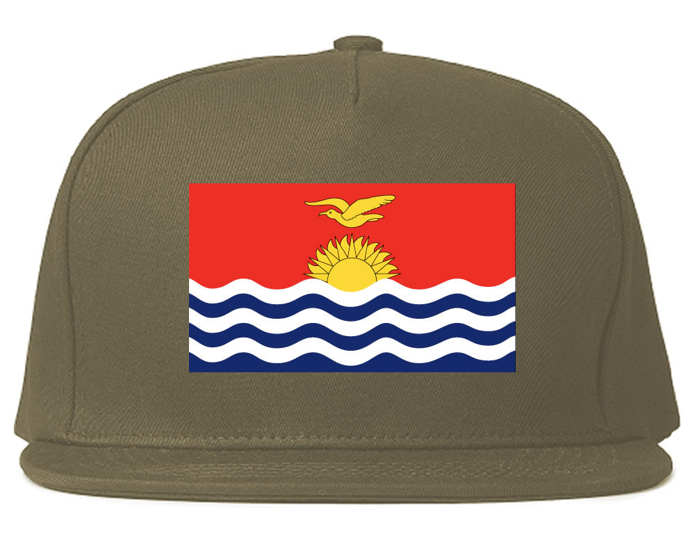 Kiribati Flag Country Printed Snapback Hat Cap Grey