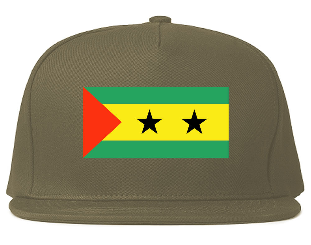 Sao Tome Flag Country Printed Snapback Hat Cap Grey