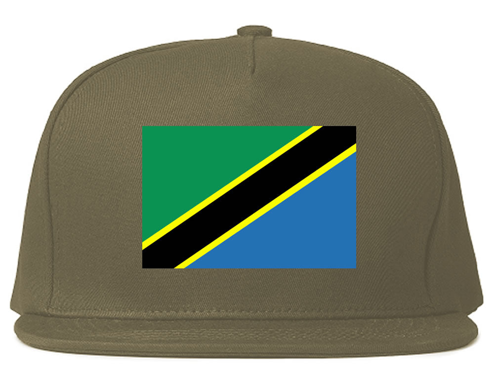 Tanzania Flag Country Printed Snapback Hat Cap Grey