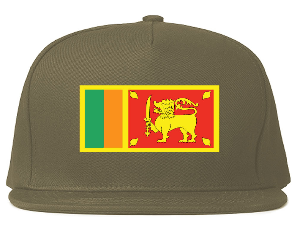 Sri Lanka Flag Country Printed Snapback Hat Cap Grey