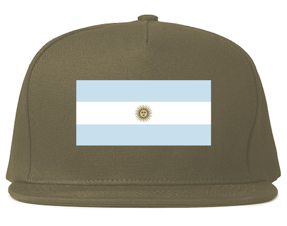 Argentina Flag Country Printed Snapback Hat Cap Grey