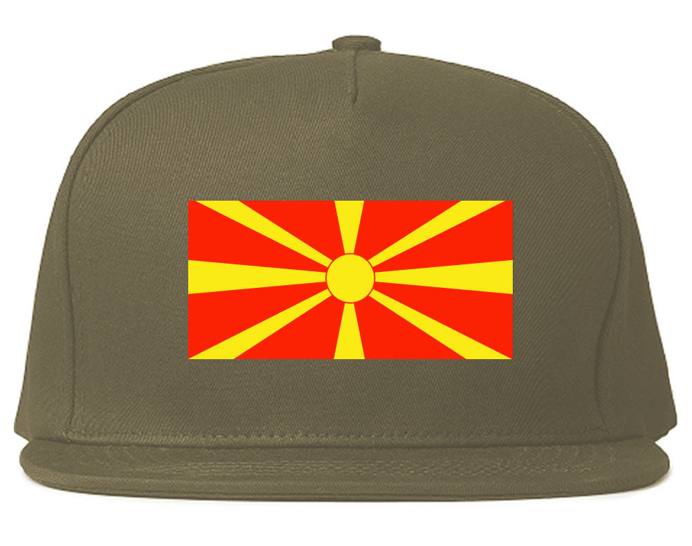 Macedonia Flag Country Printed Snapback Hat Cap Grey