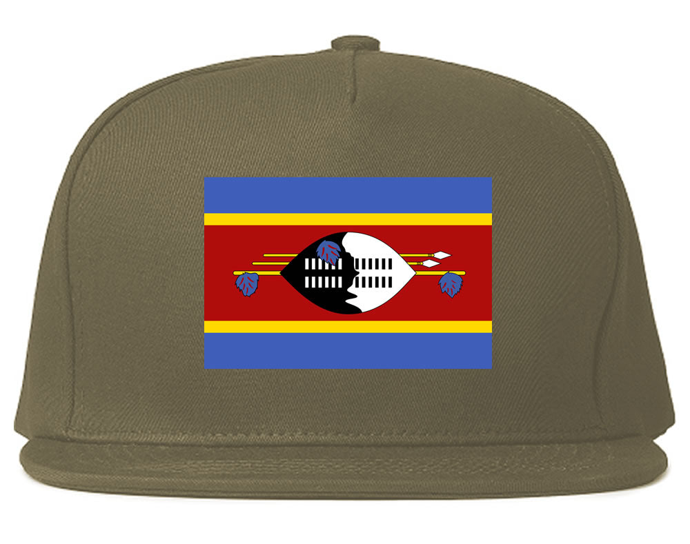 Swaziland Flag Country Printed Snapback Hat Cap Grey