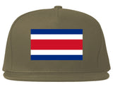 Costa Rica Flag Country Printed Snapback Hat Cap Grey