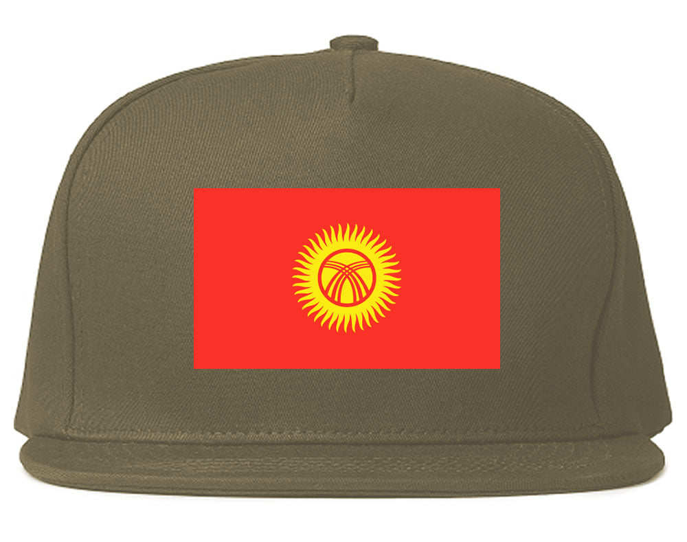 Kyrgystan Flag Country Printed Snapback Hat Cap Grey