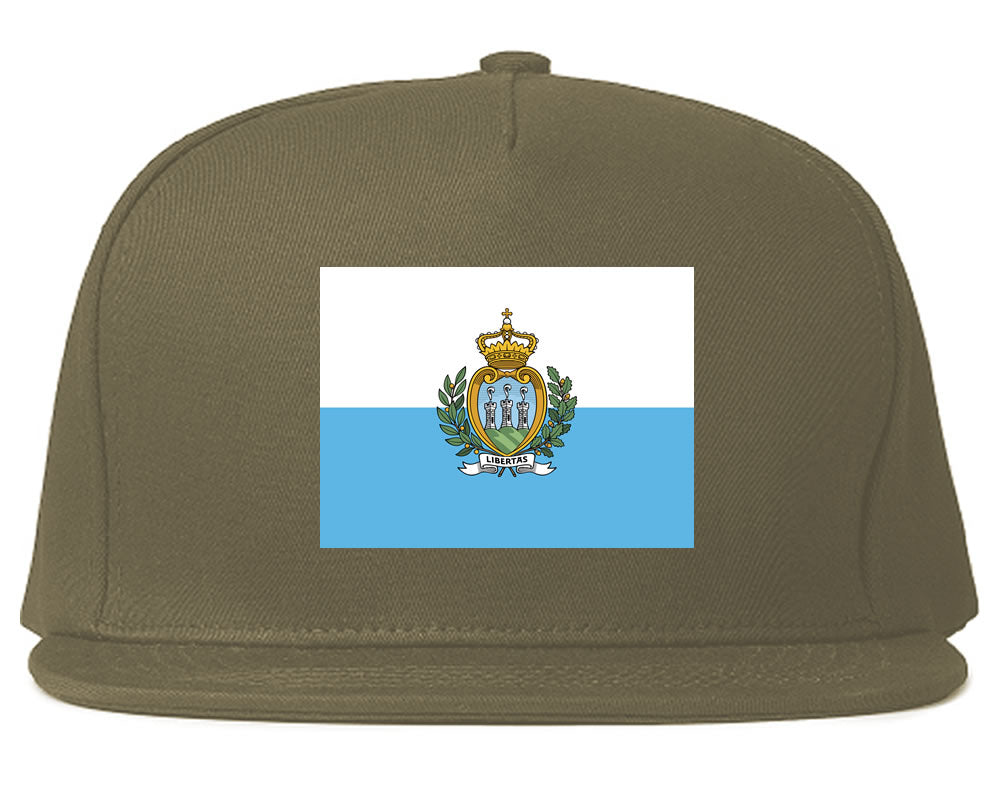 San Marino Flag Country Printed Snapback Hat Cap Grey