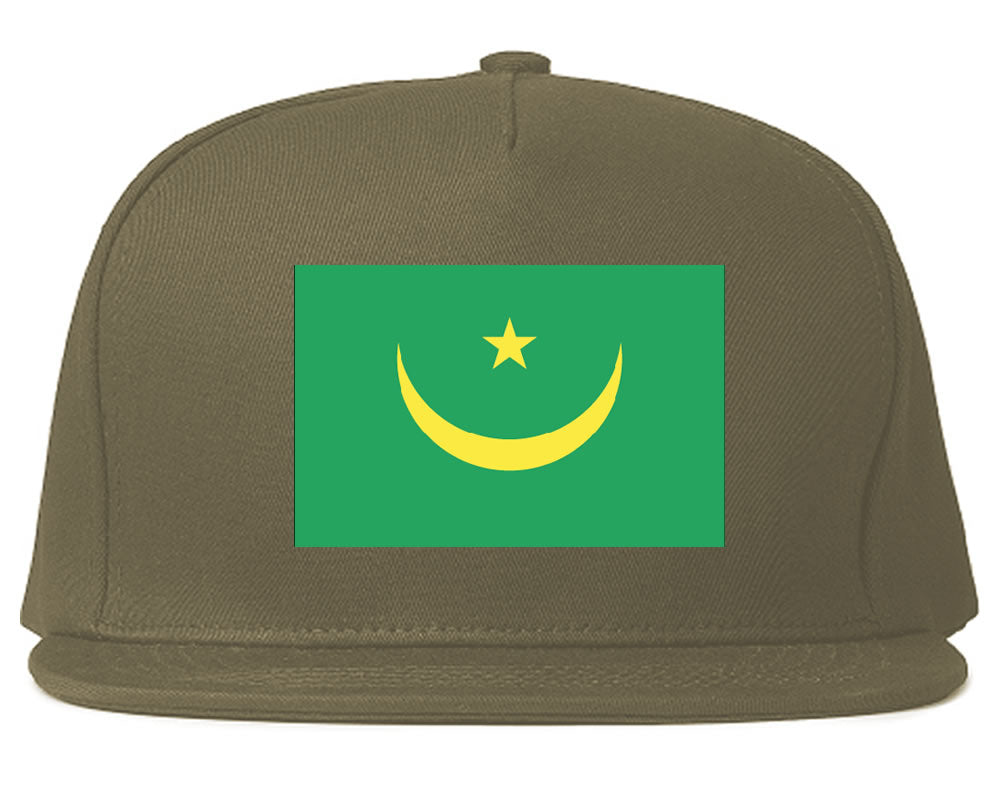 Mauritania Flag Country Printed Snapback Hat Cap Grey
