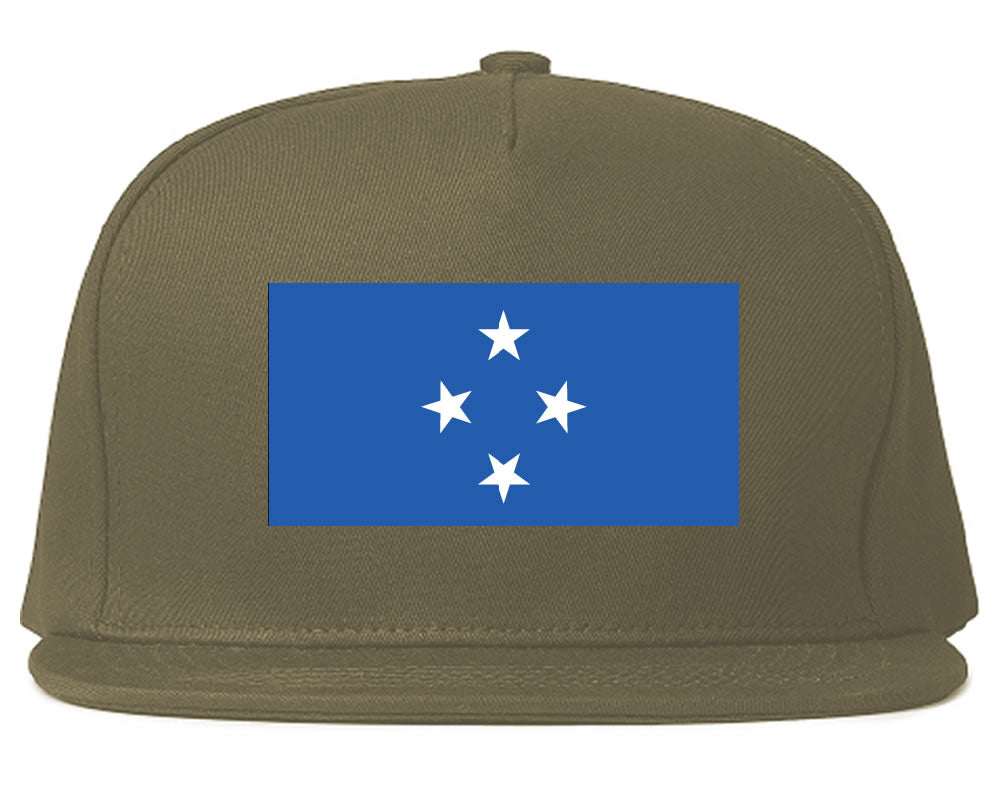 Micronesia Flag Country Printed Snapback Hat Cap Grey