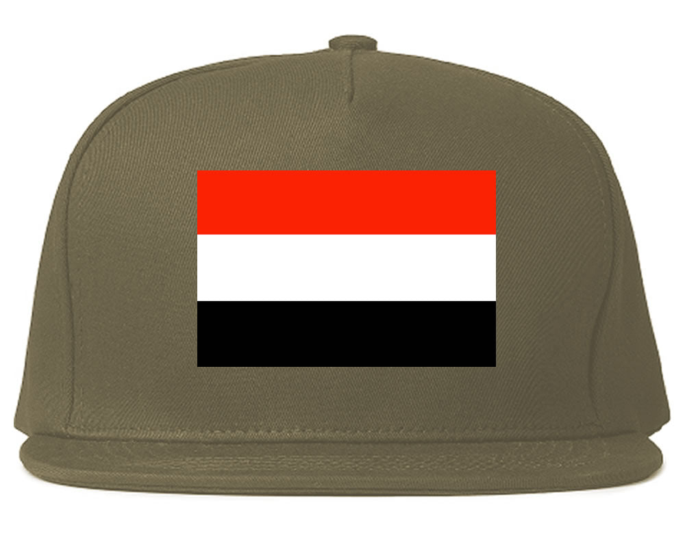 Yemen Flag Country Printed Snapback Hat Cap Grey