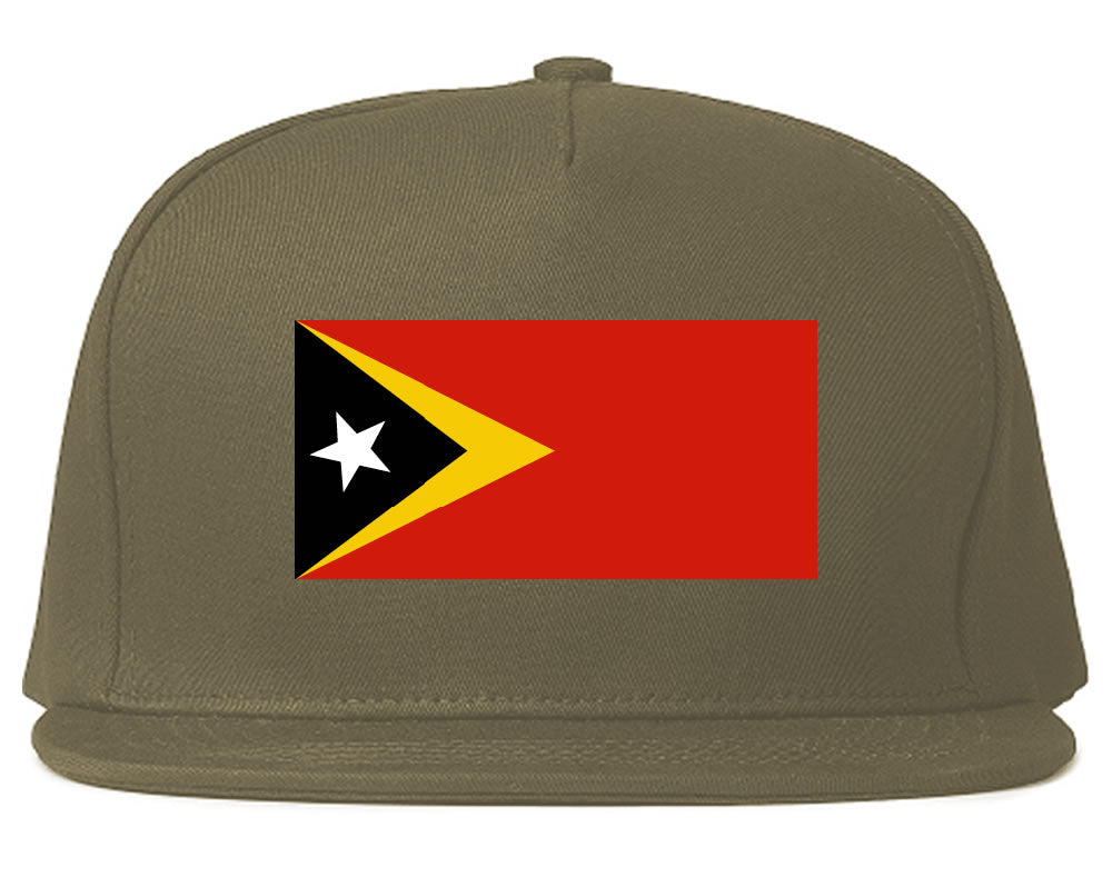 Timor-Leste Flag Country Printed Snapback Hat Cap Grey