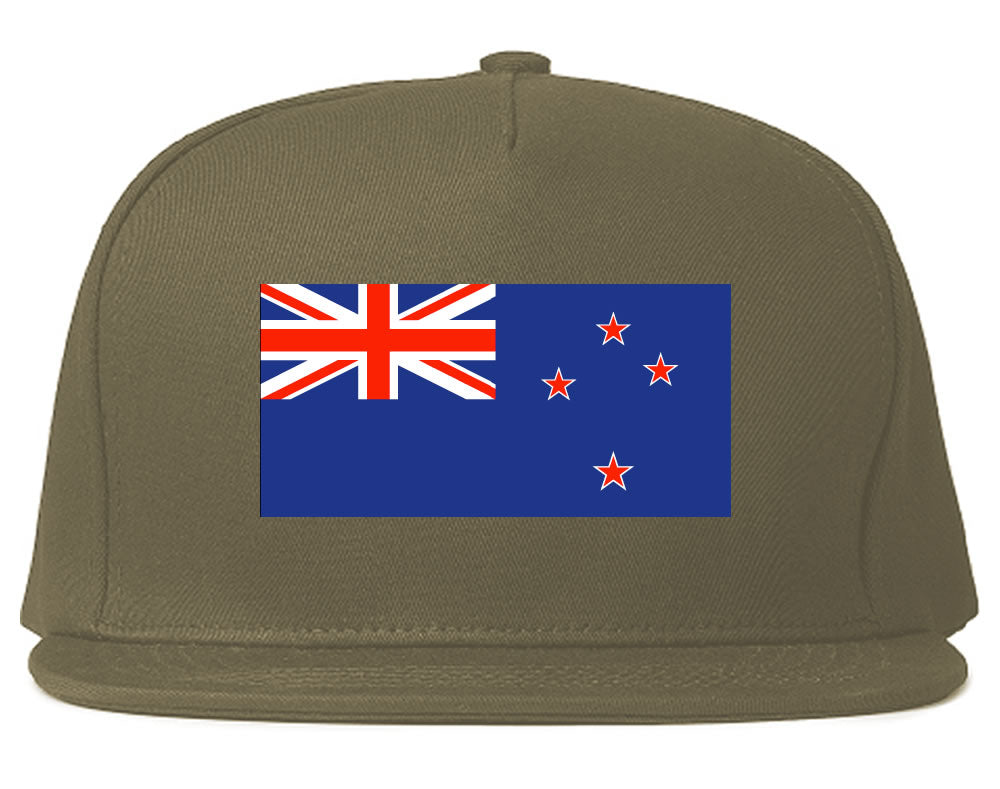New Zealand Flag Country Printed Snapback Hat Cap Grey
