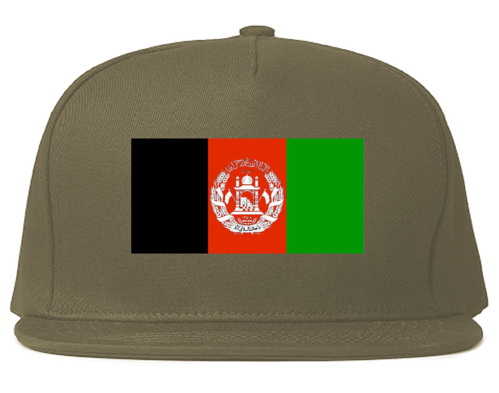 Afghanistan Flag Country Printed Snapback Hat Cap Grey