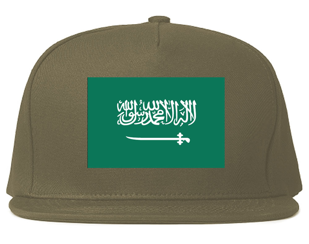 Saudi Arabia Flag Country Printed Snapback Hat Cap Grey