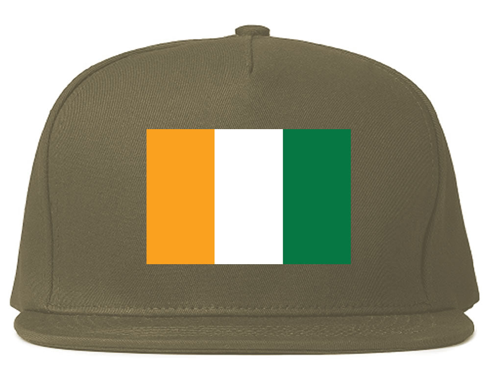 Cote D'ivoire Flag Country Printed Snapback Hat Cap Grey