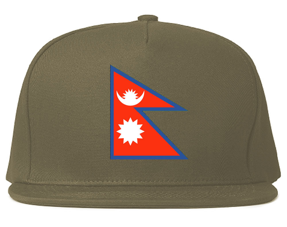 Nepal Flag Country Printed Snapback Hat Cap Grey